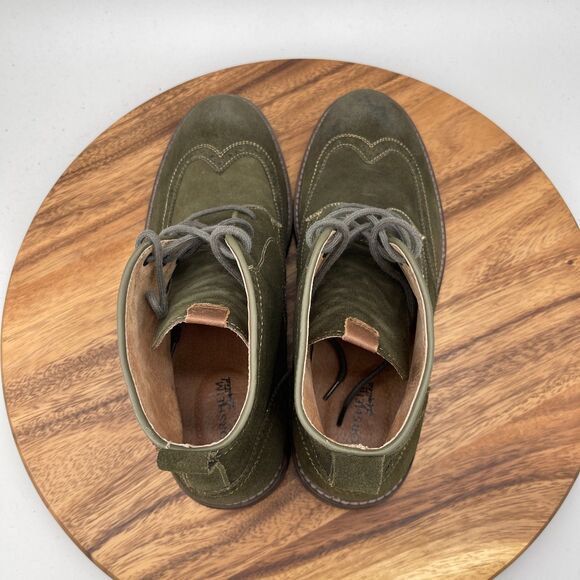 Florsheim Imperial Boots Mens Size 10 D Olive Green Suede Leather Wingtip Casual main image 8